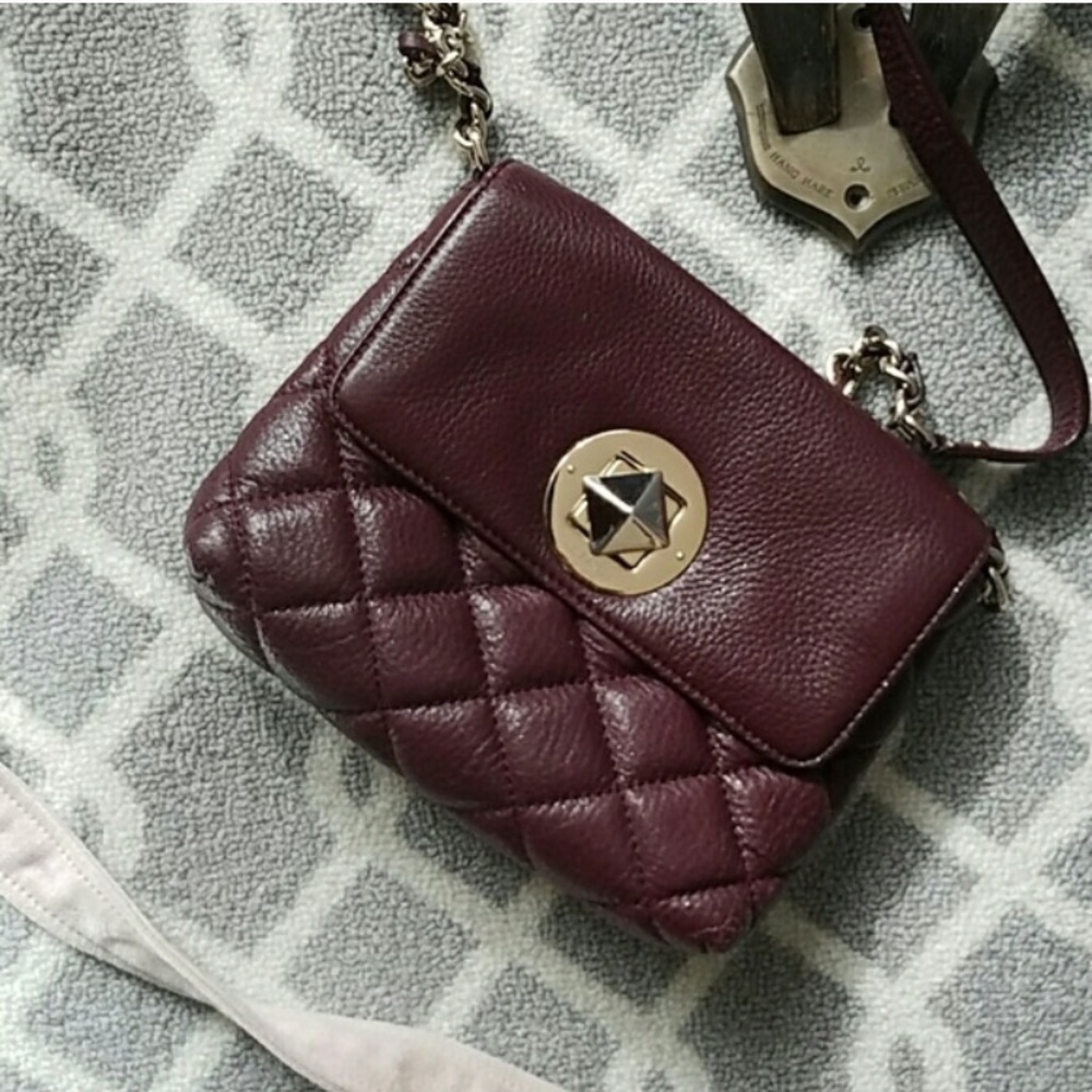 Kate Spade maroon quilted purse